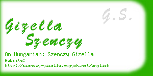 gizella szenczy business card